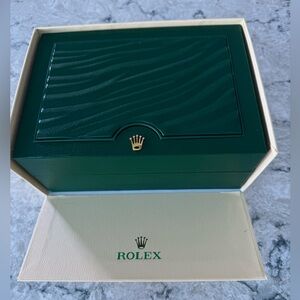 Rolex box (watch not included) with pillow, folder, counterbox.
